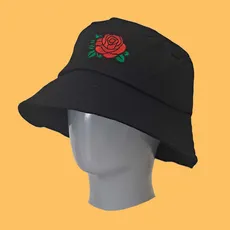 کلاه باکت کتان گل رز