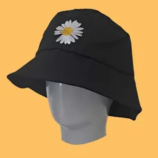 کلاه باکت کتان بابونه مشکی