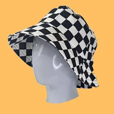 کلاه باکت مخمل شطرنجی