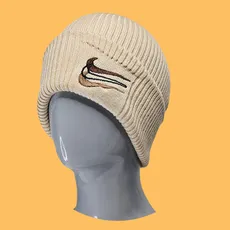 کلاه بافت گلدوزی سه نایک کرم   