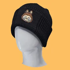 کلاه بافت گلدوزی لبوبو مشکی