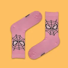 جوراب ساقدار اسپایدرمن صورتی