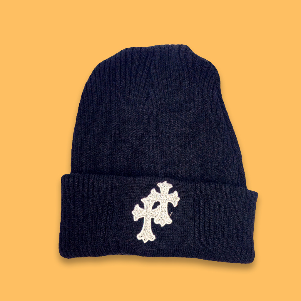 کلاه بافت گلدوزی کروم صلیب 