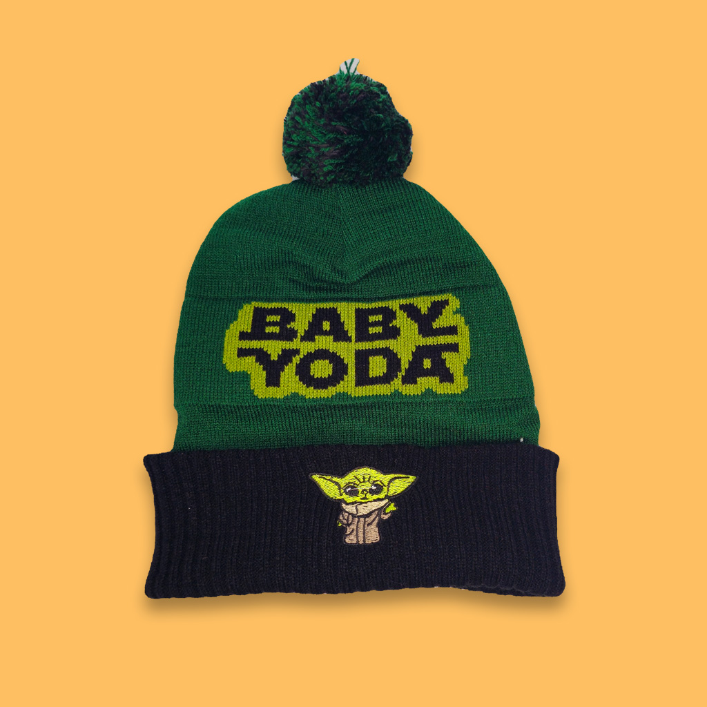 کلاه بافت پوم دار بیبی یودا