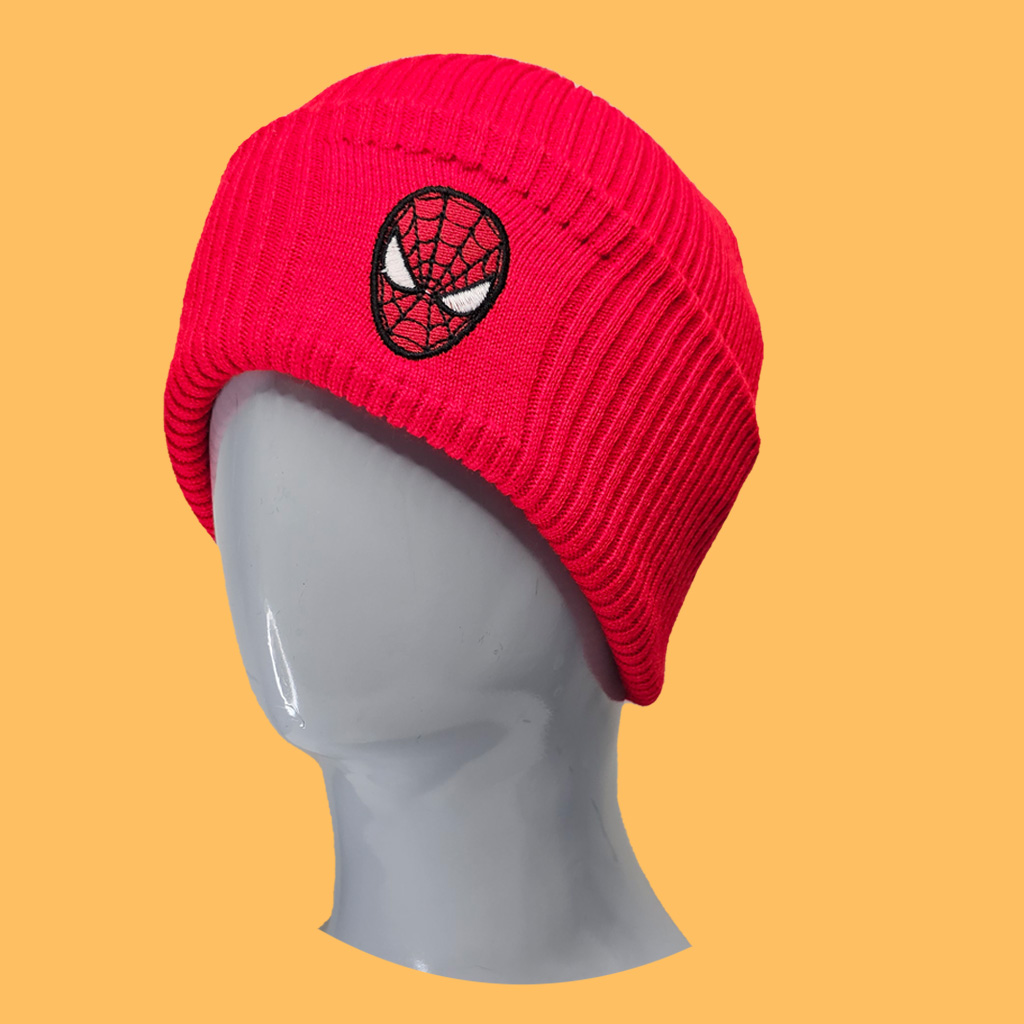 کلاه بافت گلدوزی اسپایدرمن قرمز