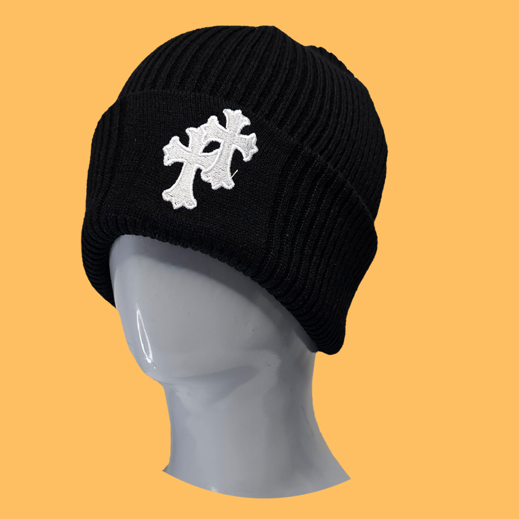 کلاه بافت گلدوزی کروم صلیب 