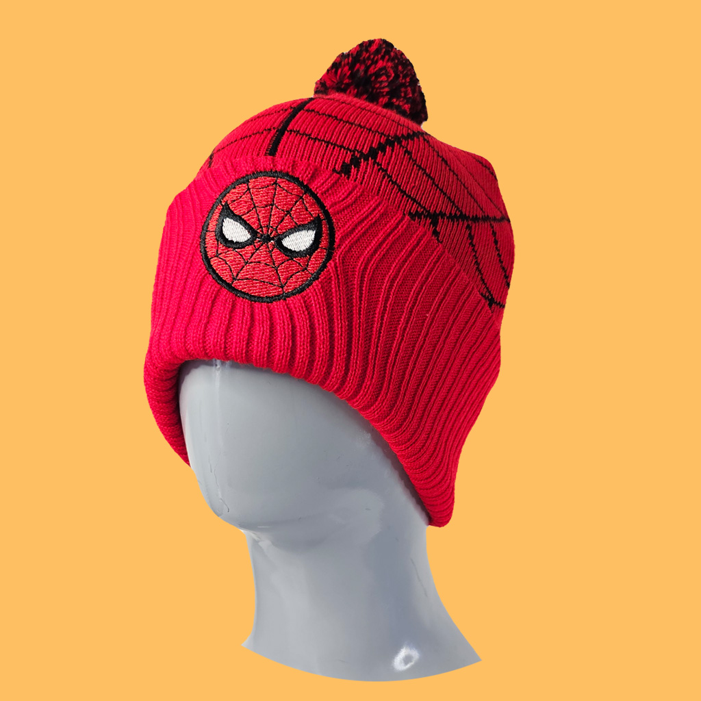 کلاه بافت پوم دار اسپایدرمن 