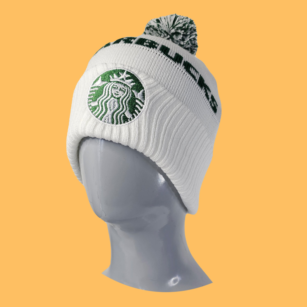 کلاه بافت پوم دار استارباکس