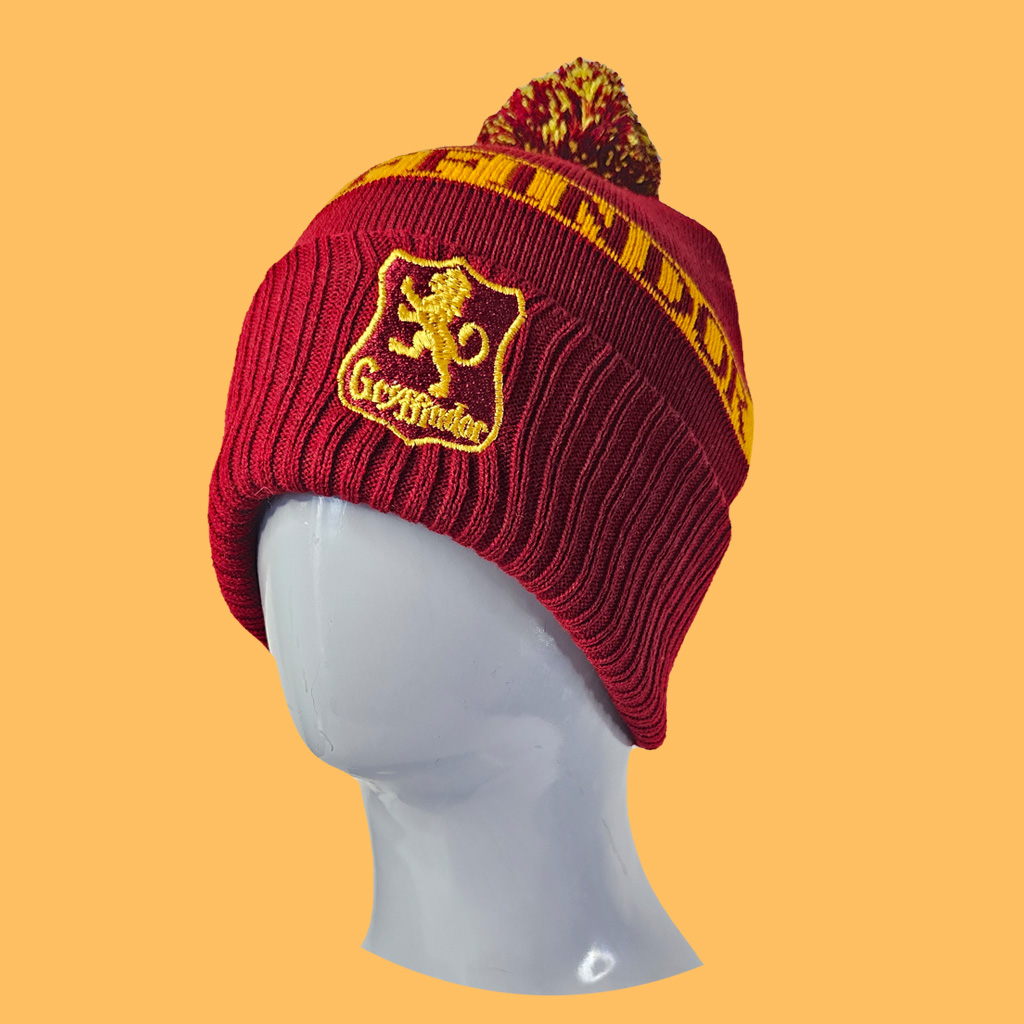 کلاه بافت پوم دار گریفیندور زرشکی