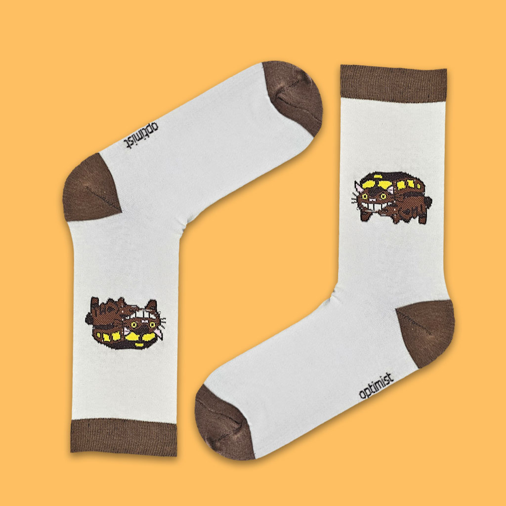 جوراب ساقدار گربه اتوبوسی سفید