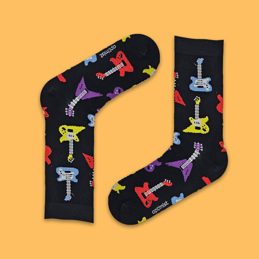 جوراب اسپرت ساقدار گیتار الکتریک مشکی