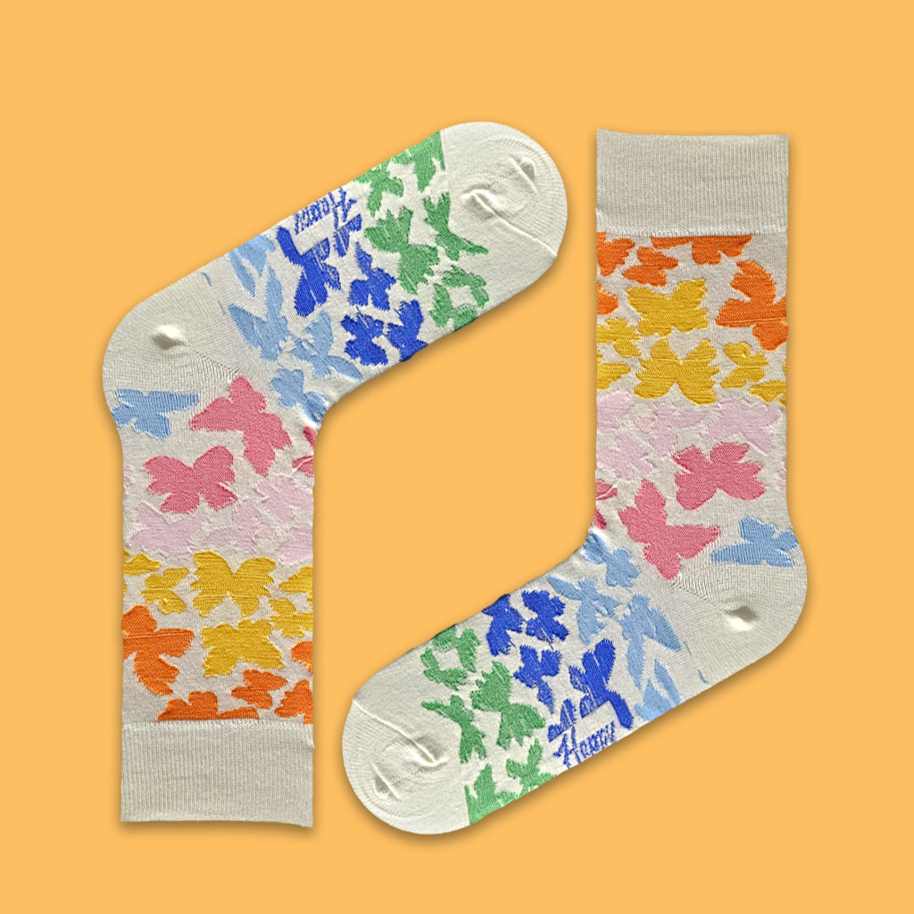 جوراب ساقدار  پروانه رنگی