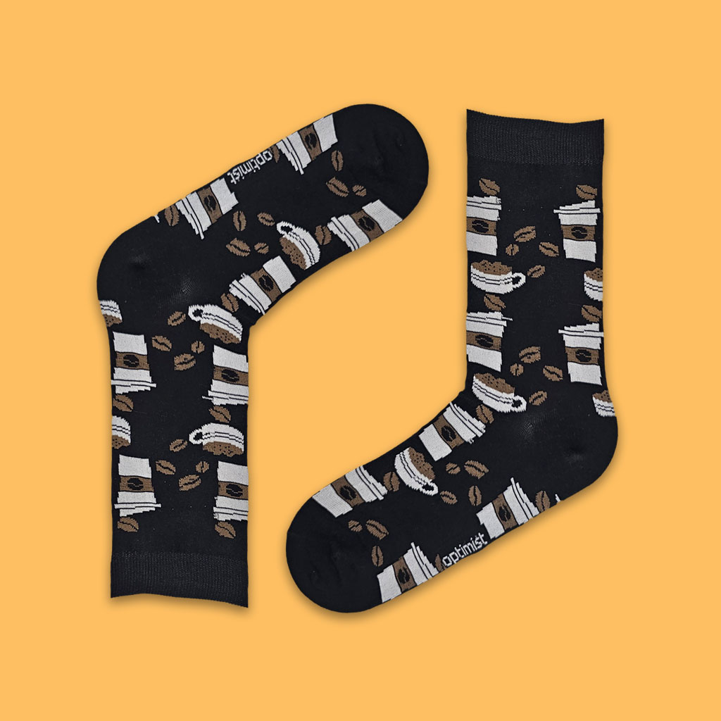 جوراب اسپرت ساقدار  قهوه تکرار مشکی