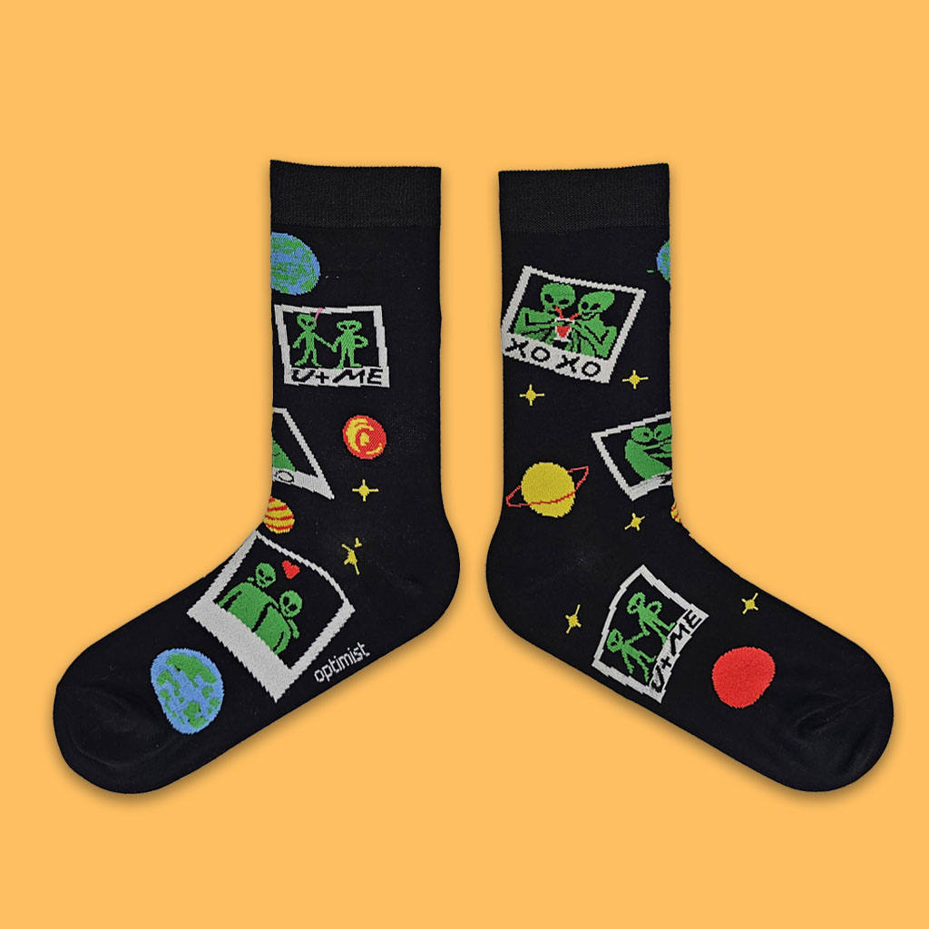 جوراب ساقدار  الین عاشقانه مشکی