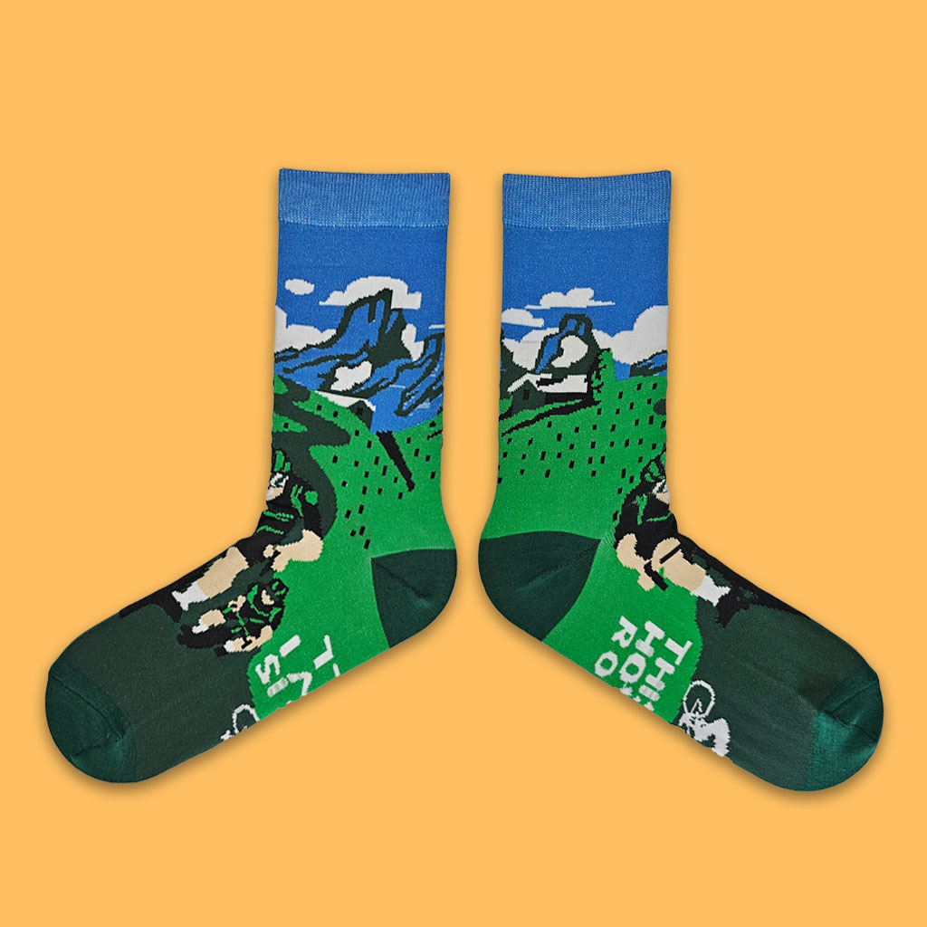 جوراب اسپرت ساقدار دوچرخه سوار سبز